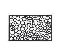 Relaxdays Fußmatte Gummi 75x45 Blumen Felpudo decoravito para la Entrada de su hogar, 1.5 x 95 x 45 cm, Caucho, PVC, Antideslizante, Color Negro, 45 x 75 cm