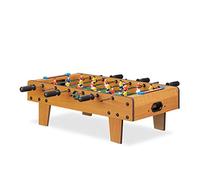 Relaxdays Futbolín de Mesa Portátil, Madera MDF, Marrón, 23 x 69 x 60 cm, color, Tischkicker (10022517)
