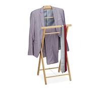 Relaxdays Galán de Noche, Bambú, Plegable, Baño y Dormitorio, Dama y Varón, Colgador Ropa 110x47x38 cm Aprox, Natural, Kleiderständer Bambus aufklappbar