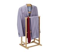 Relaxdays Galán de Noche, Colgador de Ropa Bambú, Dama y Varón, Perchero Burro Dormitorio, 98,5 x 47 x 36 cm, Natural