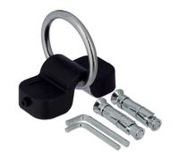 Relaxdays Gancho Pared y Suelo, Anclaje para Bicicleta, Moto, Antirrobo, Aro de 10mm, Acero y Plástico, Negro y Plateado, 4,5 x 12 x 5,5 cm