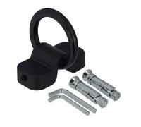 Relaxdays Gancho Pared y Suelo, Anclaje para Bicicleta, Moto, Antirrobo, Aro de 14mm, Acero y Plástico, Negro y Plateado, 4,5 x 12 x 5,5 cm