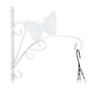 Relaxdays Gancho macetas blanco figura mariposa blanco
