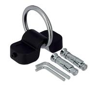 Relaxdays Gancho Pared y Suelo, Anclaje para Bicicleta, Moto, Antirrobo, Aro de 10mm, Acero y Plástico, Negro y Plateado, 4,5 x 12 x 5,5 cm