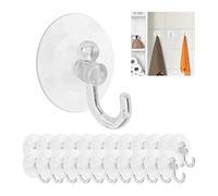 Relaxdays Ganchos con Ventosa Set 24, Extra Fuertes, Carga 1 kg c/u, Portatoallas, para Vidrio y Azulejos, Transparente