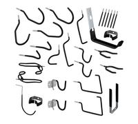 Relaxdays Ganchos de pared surtidos 30 piezas negro,plata