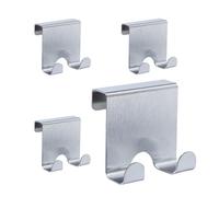 Relaxdays Ganchos dobles para puerta inox. set 8 plata