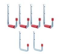 Relaxdays Ganchos universales 2 tamaños set de 18 rojo,plata