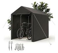Relaxdays Garaje móvil para Bicicleta, 2 Bicicletas, 160 x 120 x 180 cm, Ventana, Puerta con Cremallera, Caja para Bicicleta, Color Negro