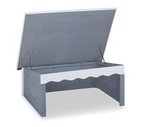 Relaxdays Garaje para Robot Cortacésped Madera, Techo Impermeable, Abatible, 46 x 108 x 82 cm, Caseta Protectora, Gris