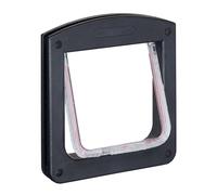 Relaxdays Pet Door, 4-Way Flap for Cats & Small Dogs, Lockable, H x D 22x20 cm Gatera Magnética, Puerta para Gatos y Perros Pequeños, 4 Modos, Plástico, 1 Ud, 22 x 20 cm