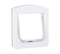 Relaxdays Gatera Magnética, Puerta para Gatos y Perros Pequeños, 4 Modos, Magnética, Plástico, 1 Ud., 22 x 20 cm, Blanco