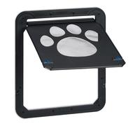 Relaxdays Haustierklappe für Fliegengittertür Gatera para Mosquitera, Perros Grandes y Medianos, 42 x 37 cm, Imán, Puerta para Mascotas Automática, Negro