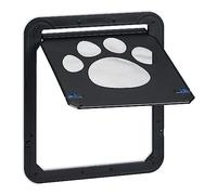 Relaxdays Gatera para Mosquitera, Perros Grandes y Medianos, 42 x 37 cm, Imán, Puerta para Mascotas Automática, Negro