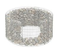 Relaxdays gavión redondo, bancal elevado, cesta piedra, 3,5 mm, plateado