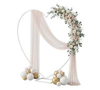 Relaxdays Globo Arco, Forma de corazón, Metal, Boda, Compromiso, 220 x 220 cm, Flores, Globos, Arco de UVA, Color Blanco