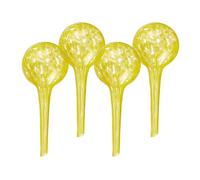Relaxdays Globos de Riego de Cristal, Set de 4, 15x6 cm, Bolas para Regar Plantas, Autorriego Vacaciones, Amarillo