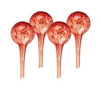 Relaxdays Globos de Riego de Cristal, Set de 4, 15x6 cm, Bolas para Regar Plantas, Autorriego Vacaciones, Rojo, 15 x 6 cm