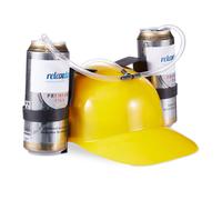 Relaxdays - Gorra Cerveza para Dos Latas, Amarillo, 13 x 32 x 28 cm , color/modelo surtido