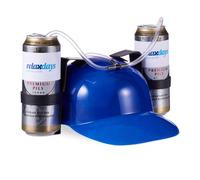 Relaxdays Gorra cerveza para fiestas azul,negro,transparente