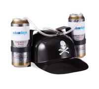 Relaxdays Gorra cerveza pirata blanco,negro,transparente