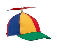 Relaxdays Gorra de hélice de colores ajustable azul,amarillo,rojo