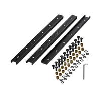 Relaxdays Gratleiste 3er Set U-Form Juego de 3 Barras de rebaba, riel de Metal de 60 cm, estabilizador de Mesa, Perfil en U con Tornillos, Acero, Color Negro, 100%