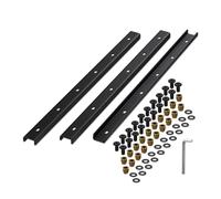 Relaxdays Gratleiste 3er Set U-Form Juego de 3 Barras de rebaba, riel de Metal de 70 cm, estabilizador de Mesa, Perfil en U con Tornillos, Acero, Color Negro, 100%