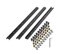 Relaxdays Gratleiste 3er Set U-Form Juego de 3 Barras de rebaba, riel de Metal de 90 cm, estabilizador de Mesa, Perfil en U con Tornillos, Acero, Color Negro, 100%