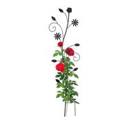 Relaxdays Guía para Plantas Trepadoras, 110x34x1 cm, Vintage, Soporte Enredadera, Metal, Jardín, Independiente, Negro, Acero