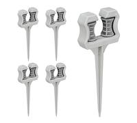 Relaxdays Guías para Mangueras de Jardín, Set de 5, Soporte Cables con Pincho de Tierra, 26 x 10 x 3,5 cm, Gris