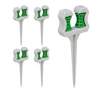 Relaxdays Guías para Mangueras, Set de 5, Soporte Cables con Pincho de Tierra, 26 x 10 x 3,5 cm, Gris/Verde