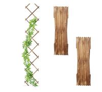 Relaxdays Guías Plantas Trepadoras, Set 3, Celosías Extensibles, Enrejado Enredaderas Pared, 180x30 cm, Madera, Flameado