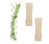 Relaxdays Guías Plantas Trepadoras, Set 3, Celosías Extensibles, Enrejado Enredaderas Pared, 180x30 cm, Madera, Natural