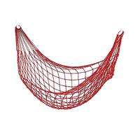 Relaxdays Hamaca de Red, Cama Colgante Exterior Ligera, para 1 Persona, Ideal para Camping o Jardín, hasta 120 kg, Rojo, Poliéster, 140 x 436 cm