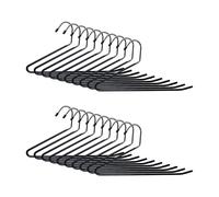 Relaxdays Hosenbügel 20er Set Juego de 20 Perchas Antideslizantes en Forma de S para Colgar Pantalones, ahorran Espacio, Metal, Color Plateado y Negro, Hierro, plástico