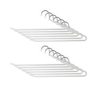 Relaxdays Hosenbügel Juego de 12 Antideslizantes para Pantalones, Ahorro de Espacio, 17,5 x 35 x 0,5 cm, Perchas para Traje, Color Blanco, Plástico, Hierro, 12er Set