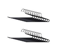 Relaxdays Hosenbügel Juego de 20 Antideslizantes para Pantalones, ahorran Espacio, 17,5 x 35 x 0,5 cm, Perchas para Traje, Color Negro, Plástico, Hierro, 20er Set