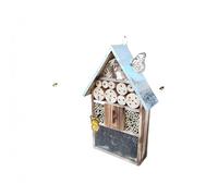 Relaxdays Hotel de Insectos de Madera, Techo de Metal Resistente a la Intemperie, 48 x 31 x 10 cm, casa para Insectos para Colgar, Flameado