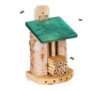 Relaxdays Hotel insectos abejas techo abatible verde,marrón claro