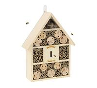 Relaxdays Hotel Insectos, Casa Abejas, Refugio Bichos, Colmena, Jardín, Balcón, Madera, Colgante, 38 x 29 x 9cm, Natural