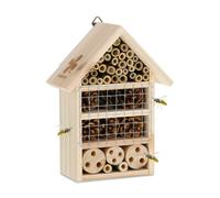 Relaxdays Hotel insectos forma casa de madera marrón claro,plata