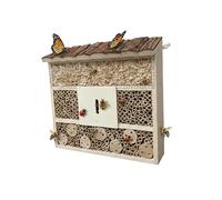 Relaxdays Hotel Insectos Madera 28×30×10 cm colgable casa para Abejas Silvestres jardín y balcón Natural