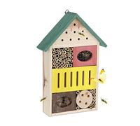 Relaxdays Hotel Insectos Madera, para Jardín o Balcón, Nido Abejas, Crisopas y Mariposas, 37,5 x 25,5 x 8 cm, Multicolor