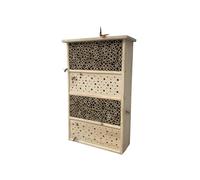 Relaxdays Hotel para Abejas, Madera con Tubos de bambú, Natural | 40 x 26 x 10,5 cm, jardín y balcón, para colgar
