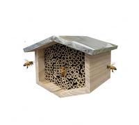 Relaxdays Hotel para Abejas, Madera, Natural/Plateado