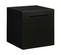 Relaxdays Hucha sin Apertura, Alcancía para no Abrir, Acero Inoxidable, 15x15x15cm, Cuadrada, Monedas y Billetes, Negro