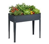 Relaxdays Huerto elevado acero antracita