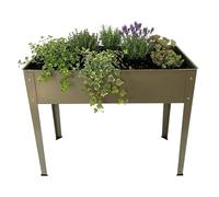 Relaxdays huerto Elevado de Acero Recubierto en Polvo para jardín, balcón y terraza, Beige, 80×85×40 cm