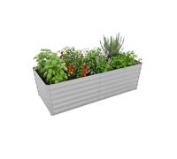 Relaxdays Huerto Elevado galvanizado para hortalizas, Hierbas y Flores, 57 x 180 x 90 cm, Gris Claro